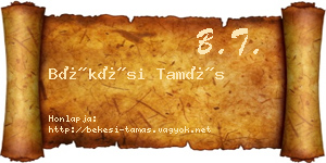 Békési Tamás névjegykártya